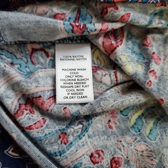 Loft Blue Paisley Bell Sleeve T-Shirt - Picture 4 of 5